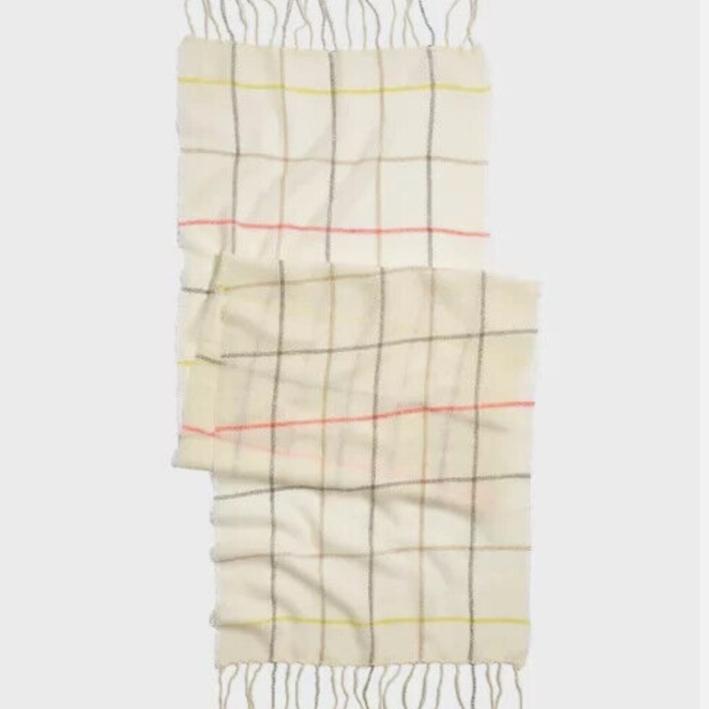 Madewell Gauzy Plaid Scarf Wool Blend